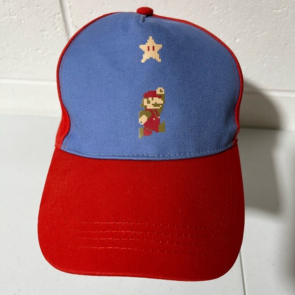 Super Mario Bros Nintendo By Culture Fly Hat Adult Unisex Snapback Red Blue H2 - Picture 2 of 10
